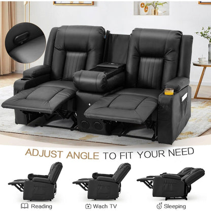 Canapé inclinable manuel AECOJOY pour camping-car, siège de cinéma maison en polyuréthane avec console