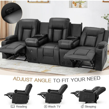 Canapé inclinable manuel AECOJOY pour camping-car, siège de cinéma maison en polyuréthane avec console