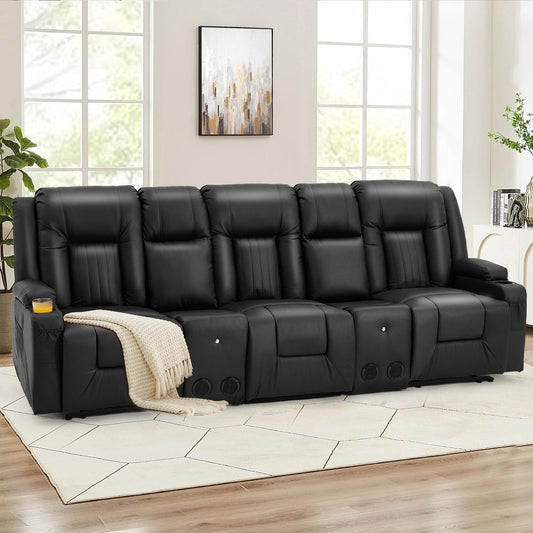 Canapé inclinable manuel AECOJOY pour camping-car, siège de cinéma maison en polyuréthane avec console