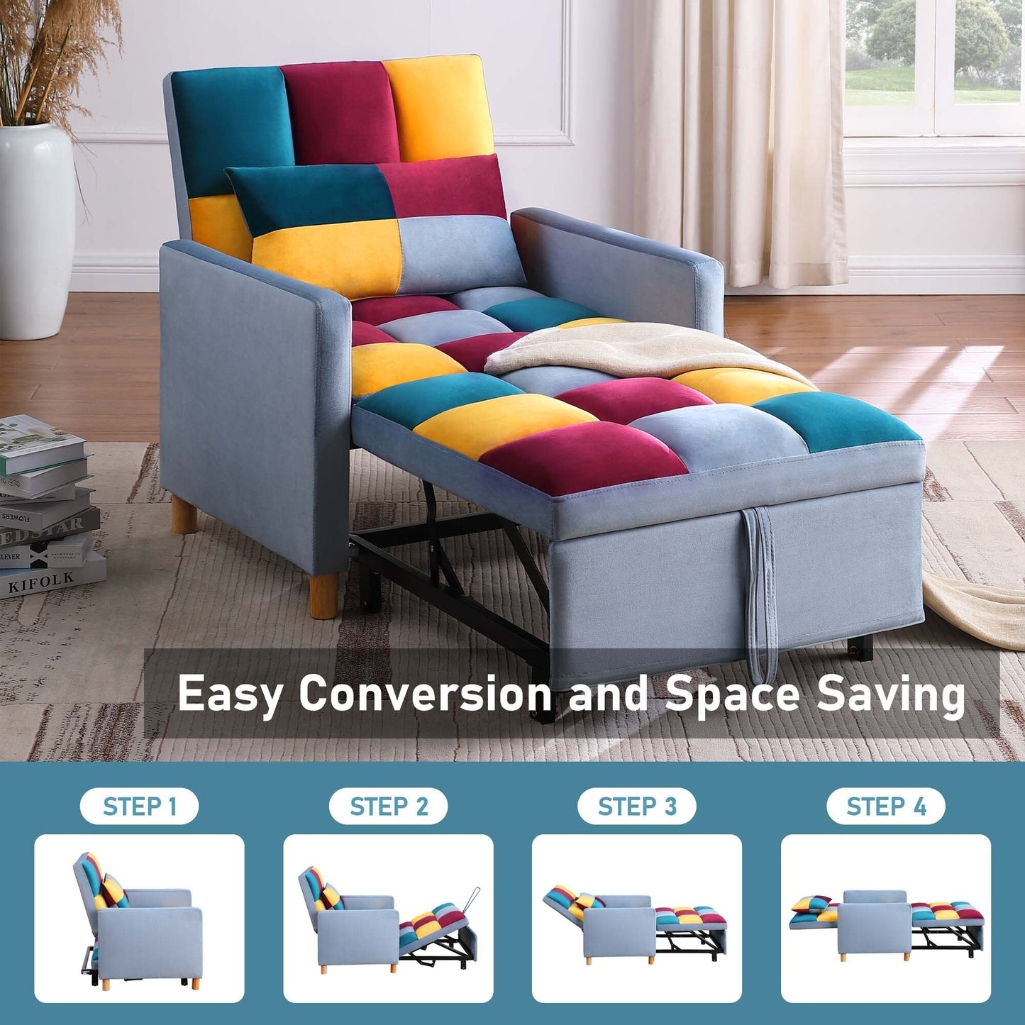 Fauteuil-lit convertible Aukfa avec oreiller