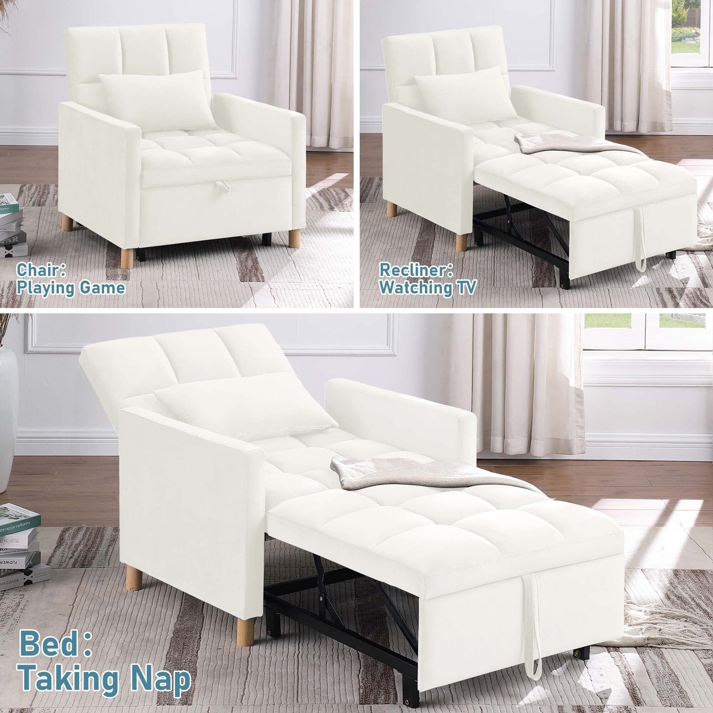 Fauteuil-lit convertible Aukfa avec oreiller