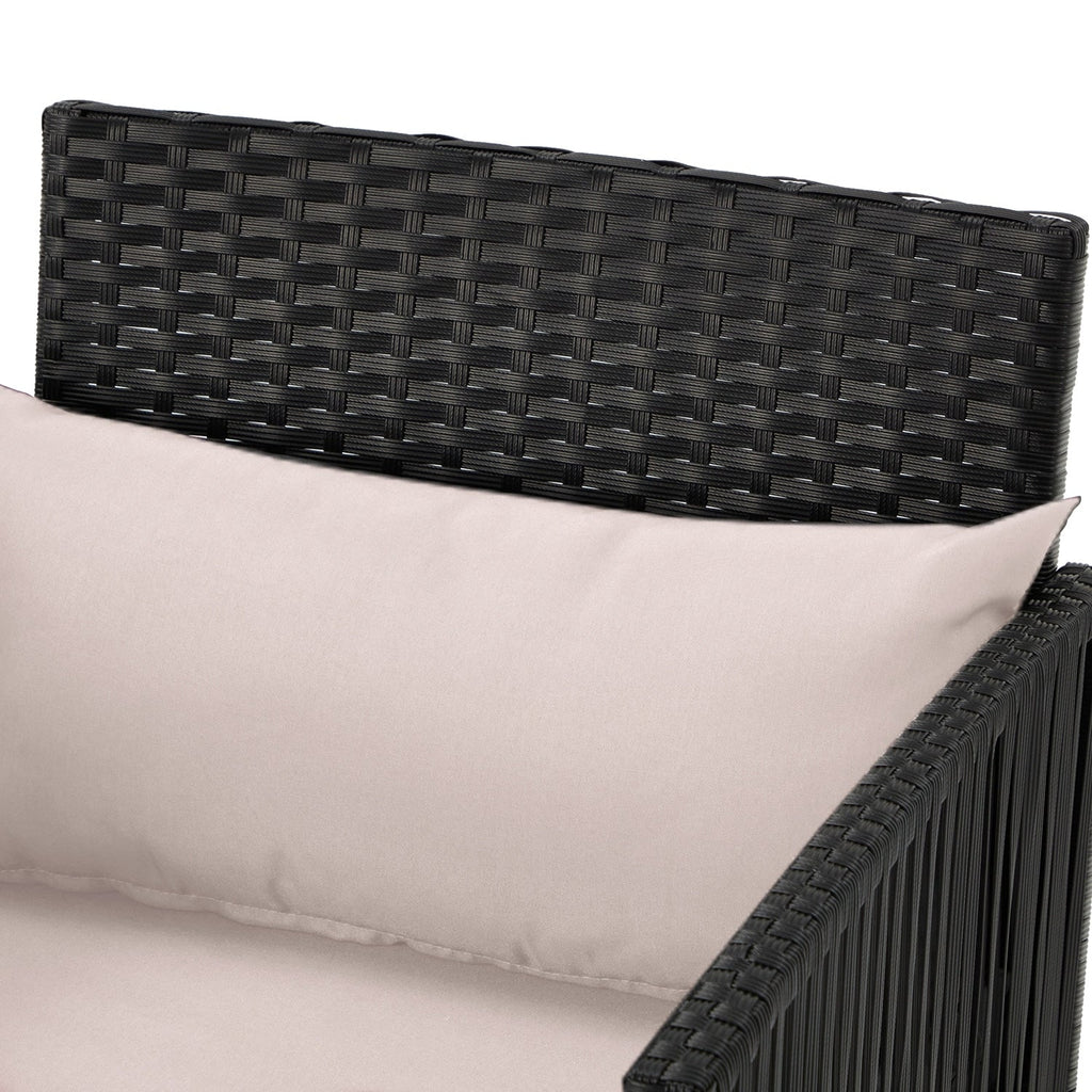 Ensemble de bar de patio en osier AVAWING 3 pièces avec housse de coussin supplémentaire