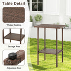 Ensemble de bar de patio en osier AVAWING 3 pièces avec housse de coussin supplémentaire
