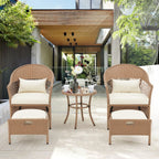 Ensemble de meubles de patio AVAWING 5 pièces, chaises d'extérieur en rotin, ensemble de conversation bistro en osier