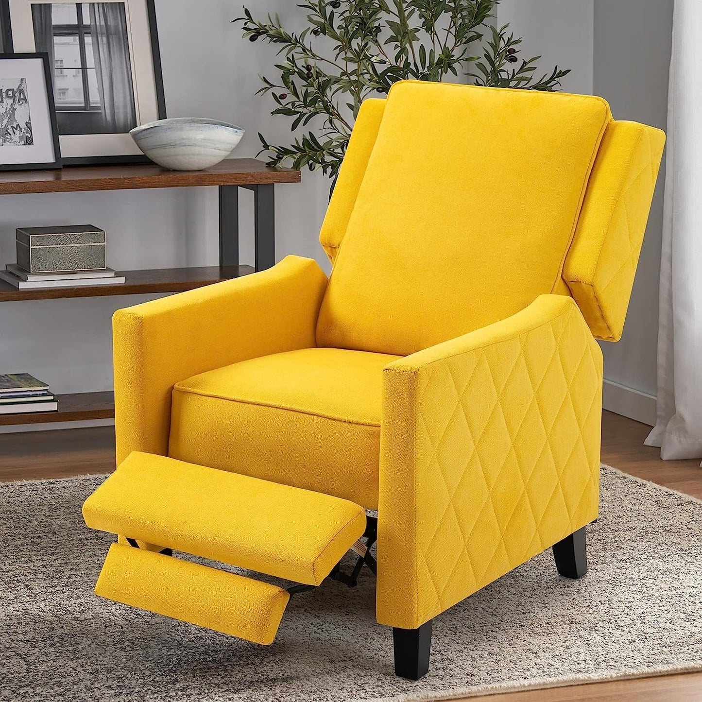 Fauteuil inclinable à dossier relevable AVAWING Fauteuil à oreilles en lin