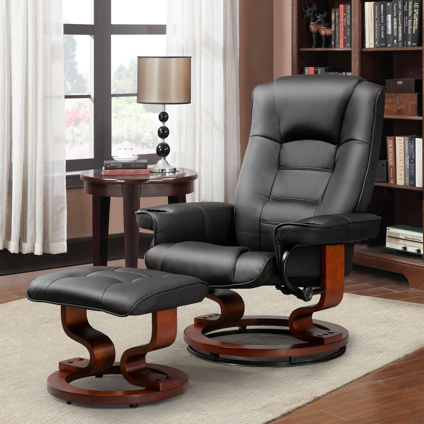 Fauteuil inclinable AVAWING avec ottoman pivotant