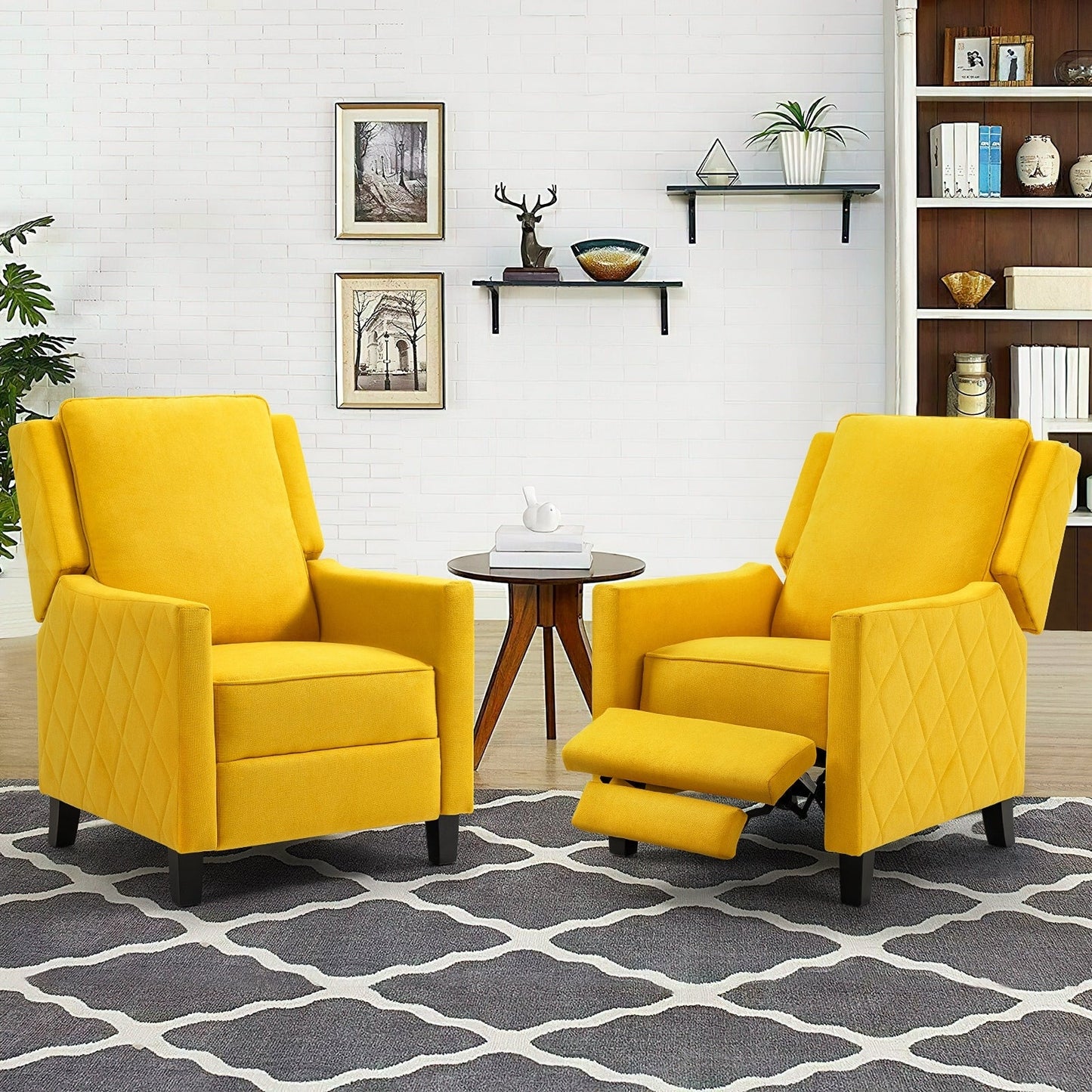 AVAWING Lot de 2 fauteuils inclinables à dossier relevable Fauteuil à oreilles en lin