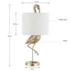 Lampe de table Aaliyah 25 pouces en résine champagne doré avec abat-jour en lin blanc - 25H