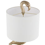 Lampe de table Aaliyah 25 pouces en résine champagne doré avec abat-jour en lin blanc - 25H