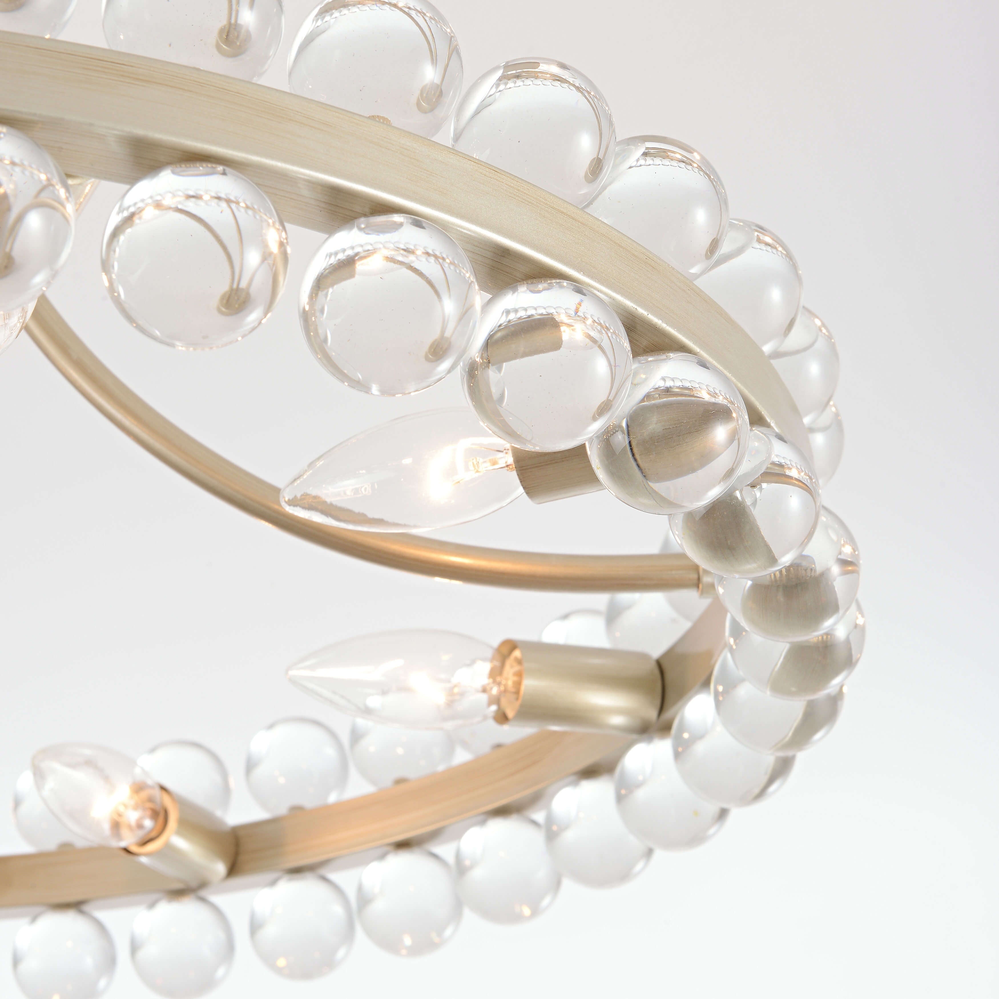 Plafonnier semi-encastré Elvira à 8 lumières en cristal, forme roue de chariot
