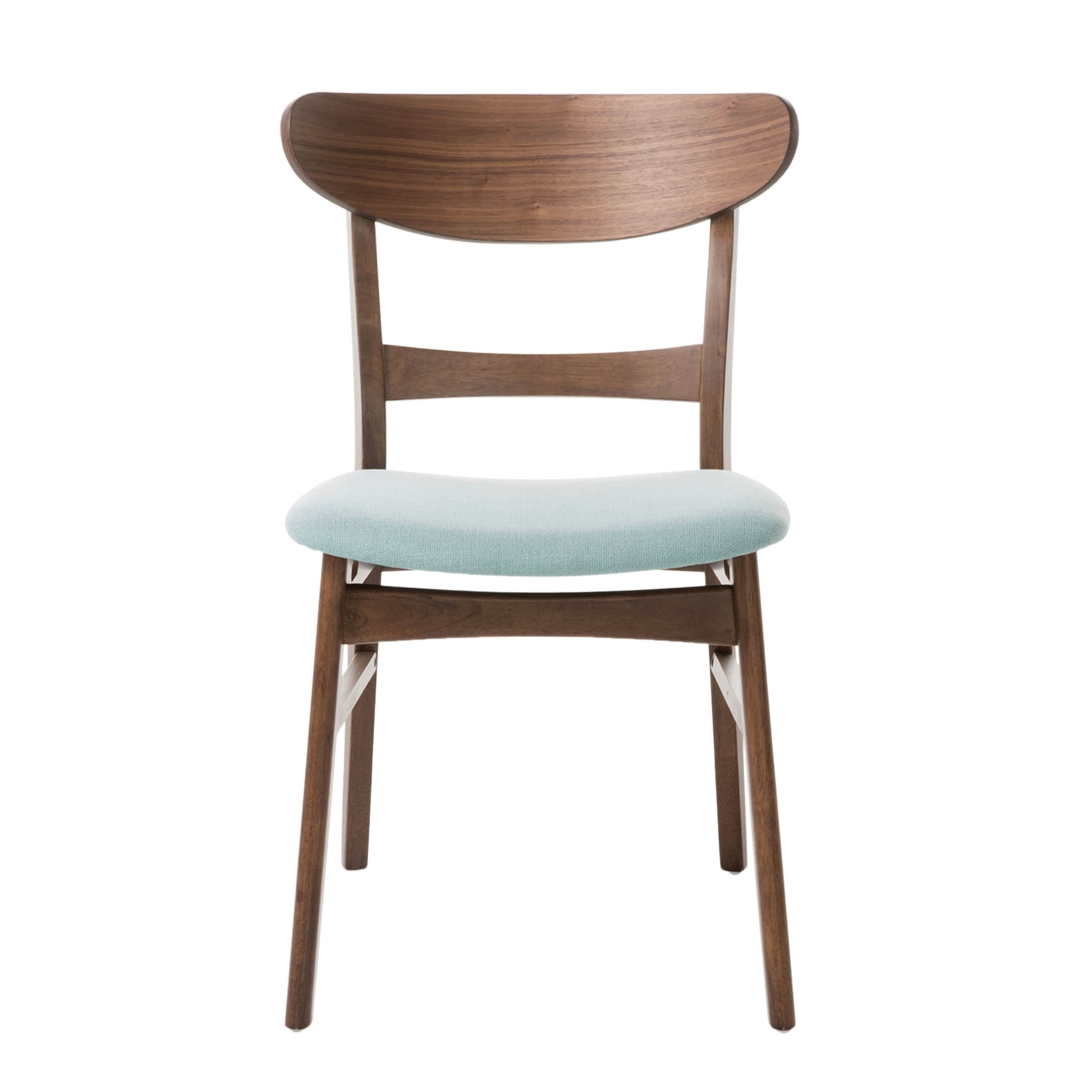 Chaise de salle à manger Abrielle en bois d'hévéa rembourrée, style milieu de siècle, par Christopher Knight Home (lot de 2)
