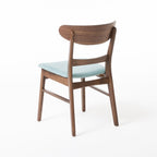 Chaise de salle à manger Abrielle en bois d'hévéa rembourrée, style milieu de siècle, par Christopher Knight Home (lot de 2)