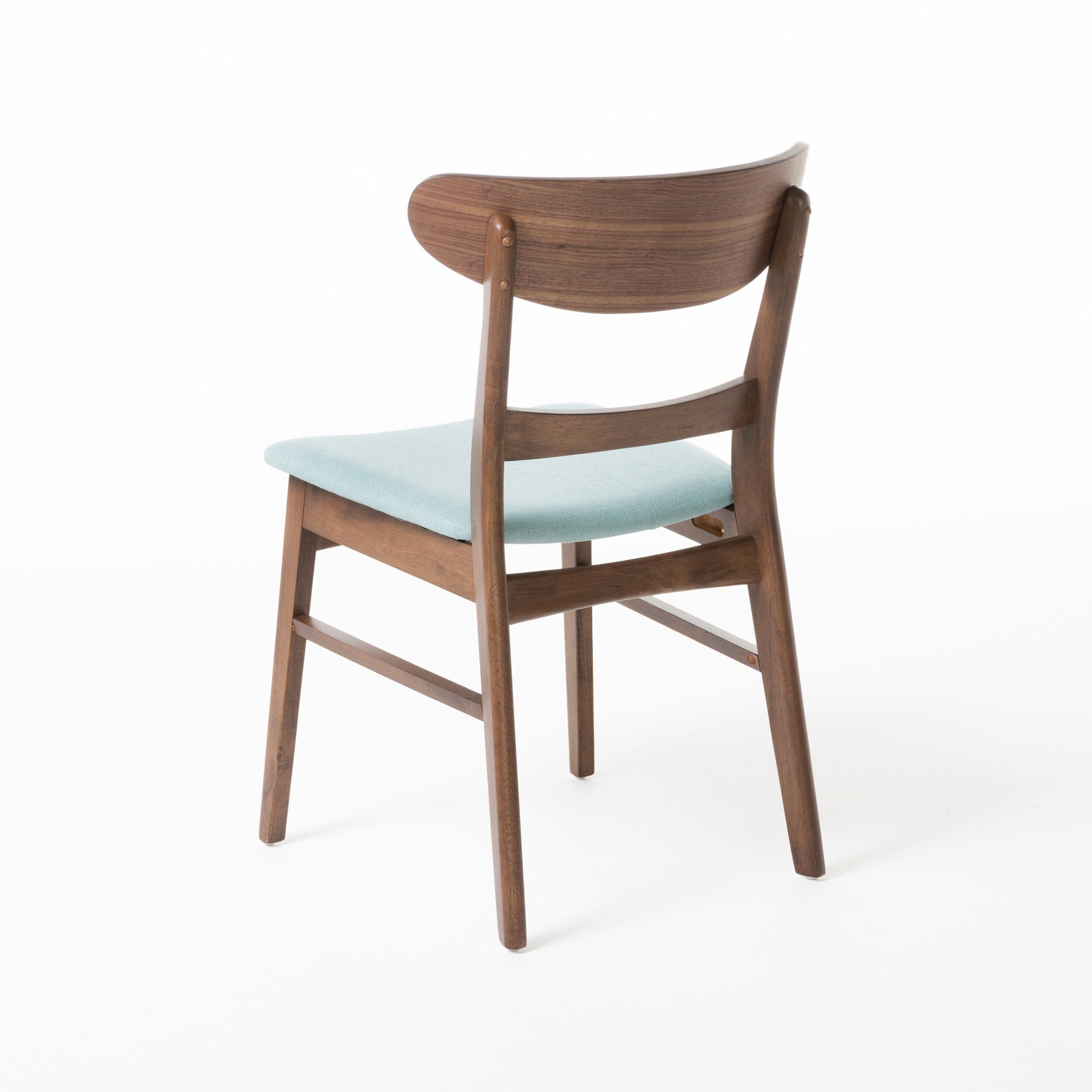 Chaise de salle à manger Abrielle en bois d'hévéa rembourrée, style milieu de siècle, par Christopher Knight Home (lot de 2)