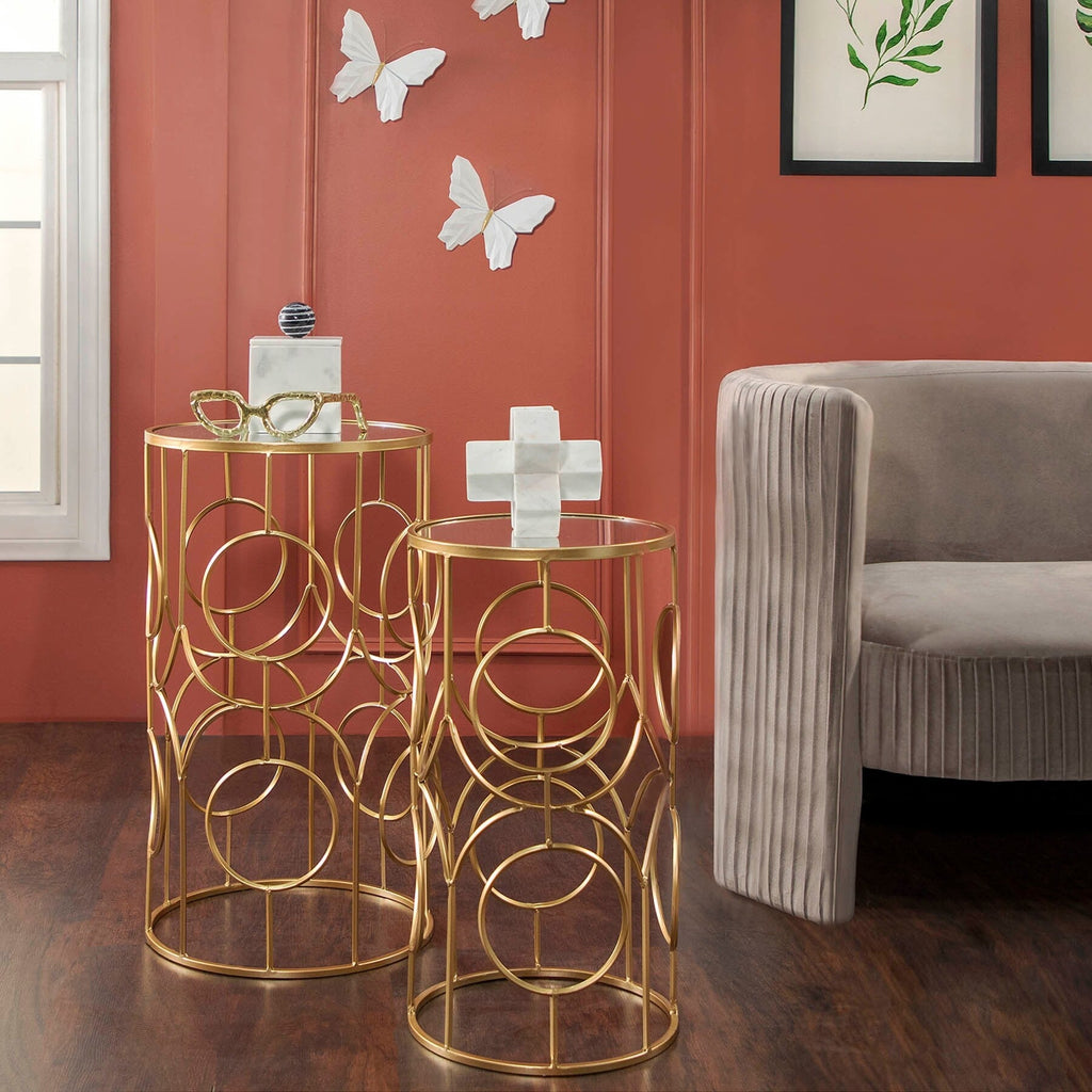 Sagebrook Home Sculpture abstraite moderne en métal et verres en aluminium, objet décoratif