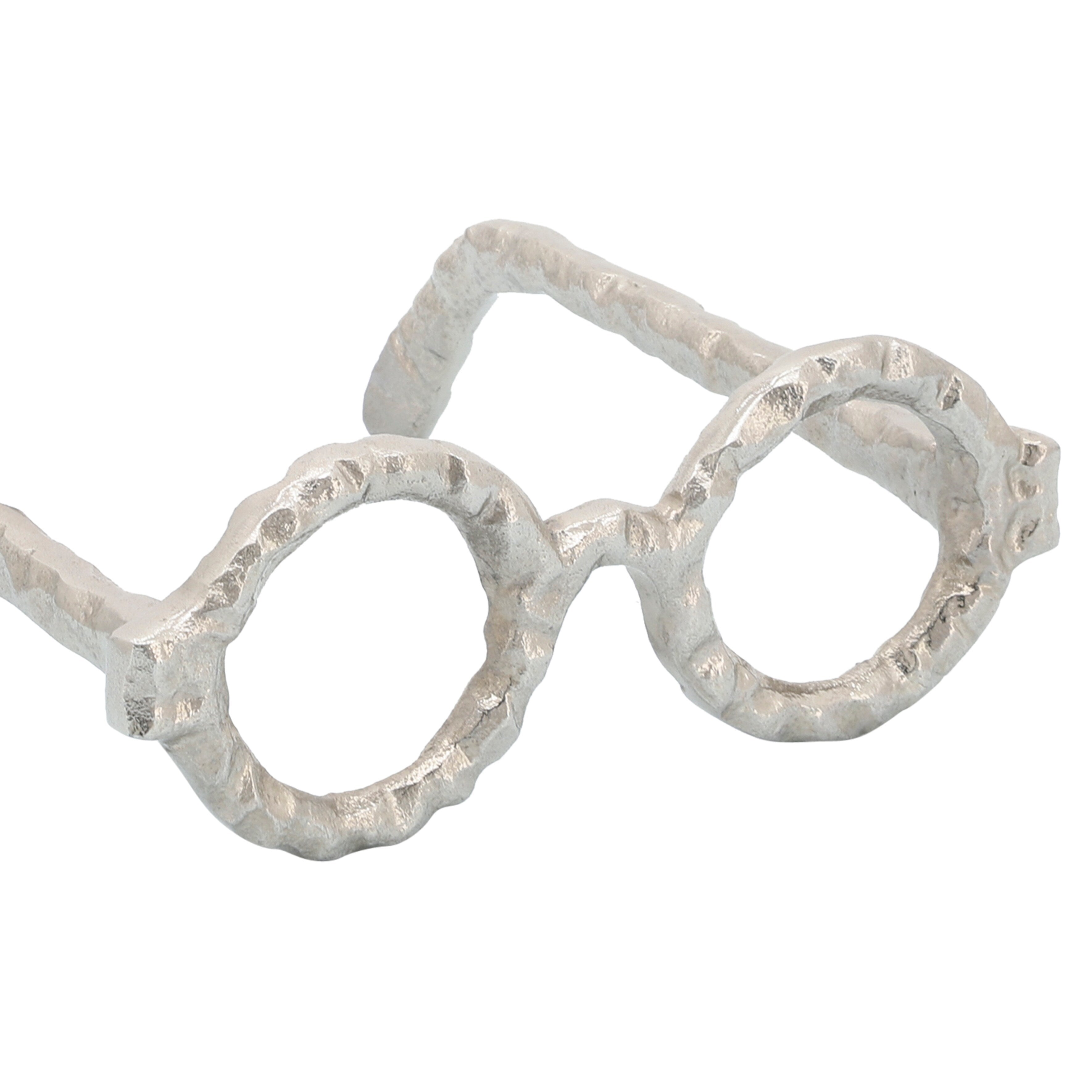 Sagebrook Home Sculpture abstraite moderne en métal et verres en aluminium, objet décoratif