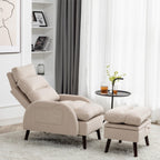 HOMYKA Accent Lounge Chair with Adjustable Backrest Storage Ottoman