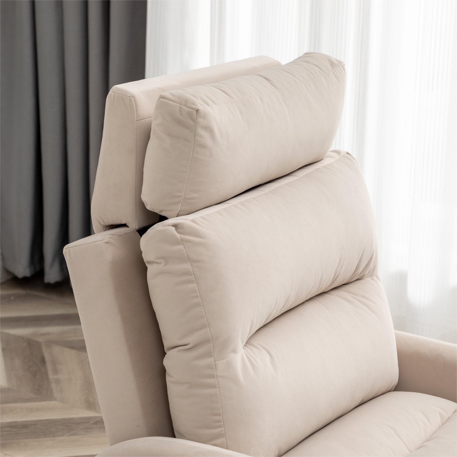 HOMYKA Accent Lounge Chair with Adjustable Backrest Storage Ottoman