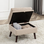 HOMYKA Accent Lounge Chair with Adjustable Backrest Storage Ottoman