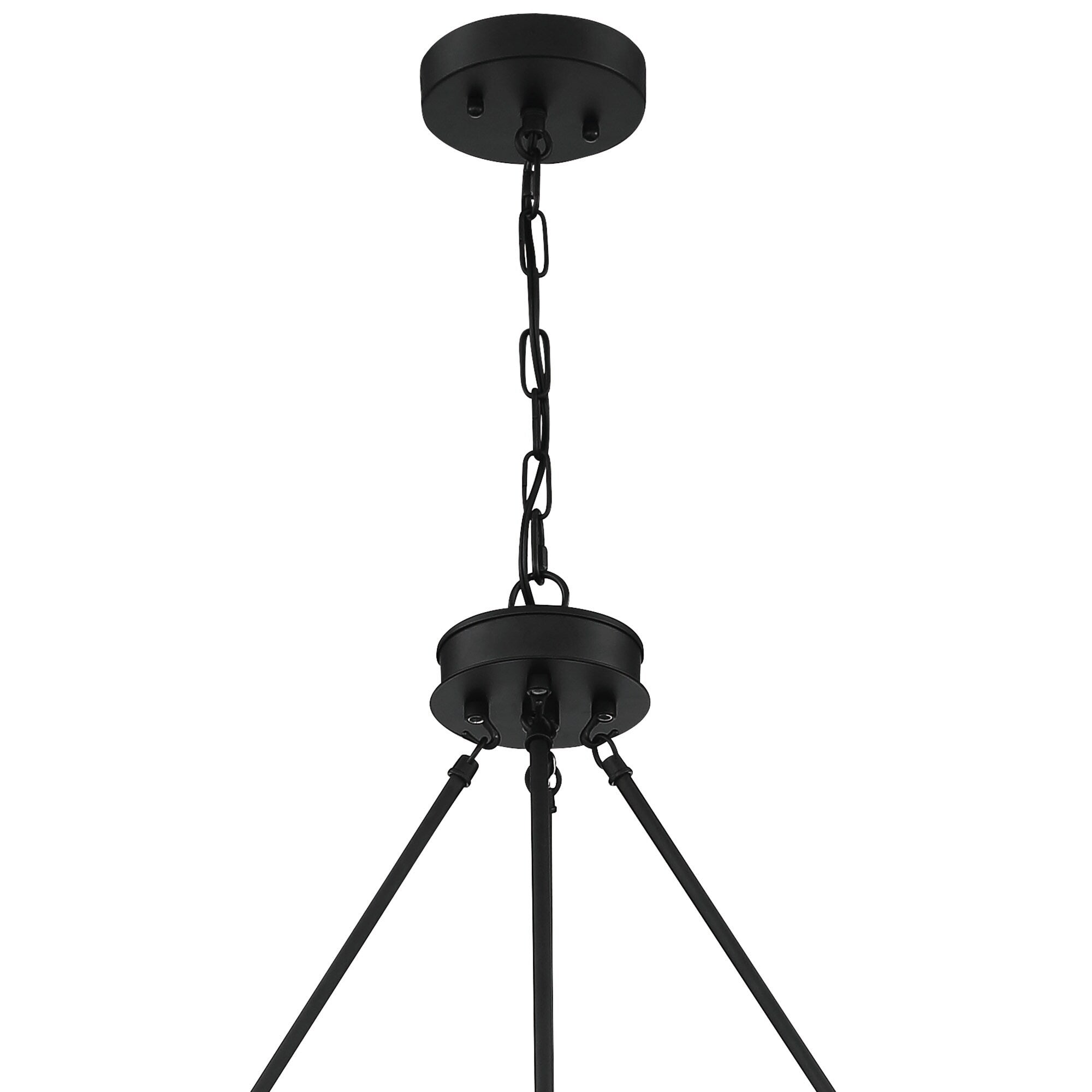 Lustre Acroma Farmhouse à 12 lumières, 40 po, en forme de roue de chariot, certifié UL - 40 po P x 138 po H