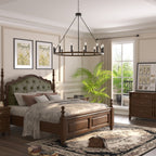 Lustre Acroma Farmhouse à 12 lumières, 40 po, en forme de roue de chariot, certifié UL - 40 po P x 138 po H
