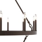 Lustre rond en forme de roue de chariot de style ferme moderne Acroma à 20 lumières de 40 po avec certification UL