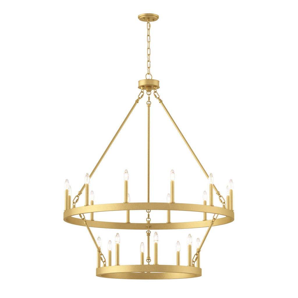 Lustre rond en forme de roue de chariot de style ferme moderne Acroma à 20 lumières de 40 po avec certification UL