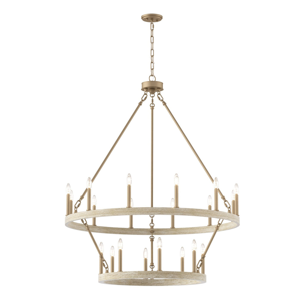 Lustre rond en forme de roue de chariot de style ferme moderne Acroma à 20 lumières de 40 po avec certification UL