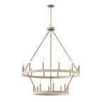 Lustre rond en forme de roue de chariot de style ferme moderne Acroma à 20 lumières de 40 po avec certification UL