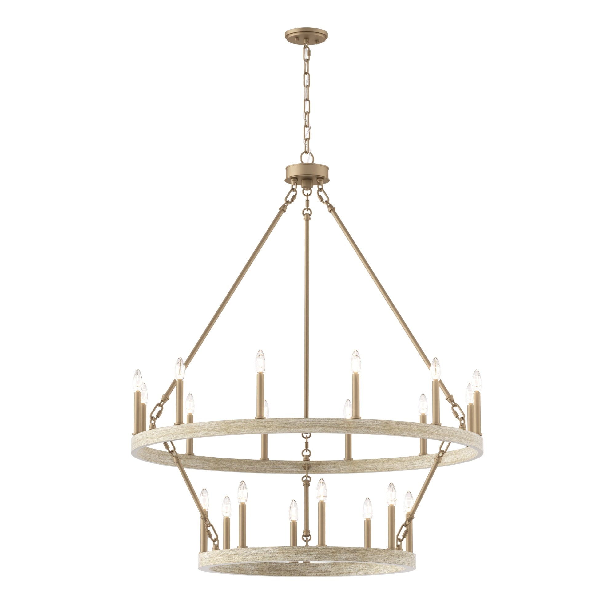 Lustre rond en forme de roue de chariot de style ferme moderne Acroma à 20 lumières de 40 po avec certification UL