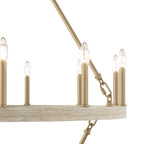 Lustre rond en forme de roue de chariot de style ferme moderne Acroma à 20 lumières de 40 po avec certification UL