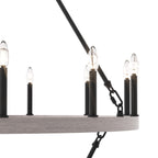 Lustre rond en forme de roue de chariot de style ferme moderne Acroma à 20 lumières de 40 po avec certification UL