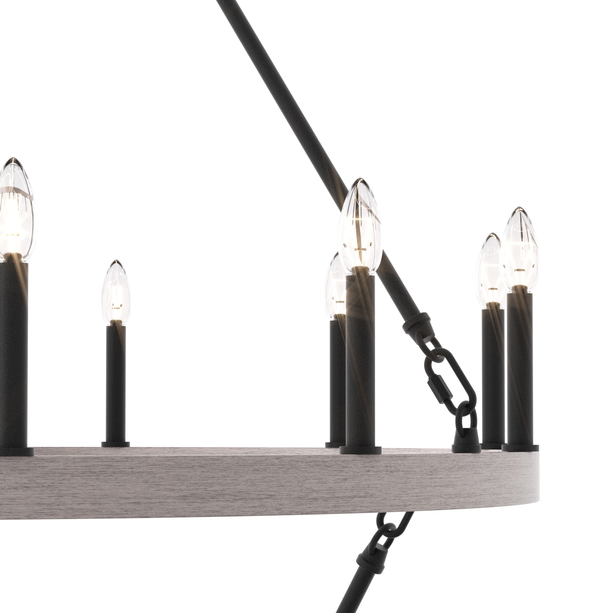 Lustre rond en forme de roue de chariot de style ferme moderne Acroma à 20 lumières de 40 po avec certification UL