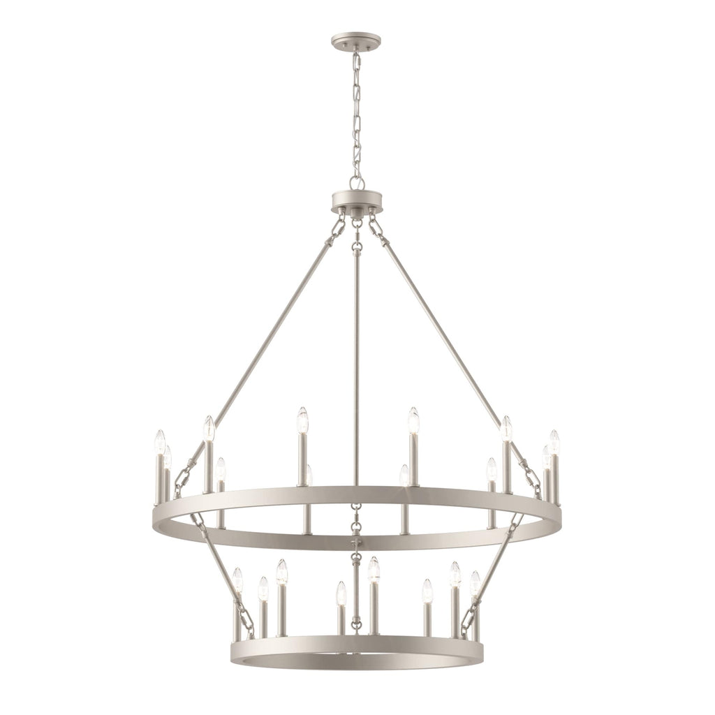 Lustre rond en forme de roue de chariot de style ferme moderne Acroma à 20 lumières de 40 po avec certification UL