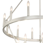 Lustre rond en forme de roue de chariot de style ferme moderne Acroma à 20 lumières de 40 po avec certification UL
