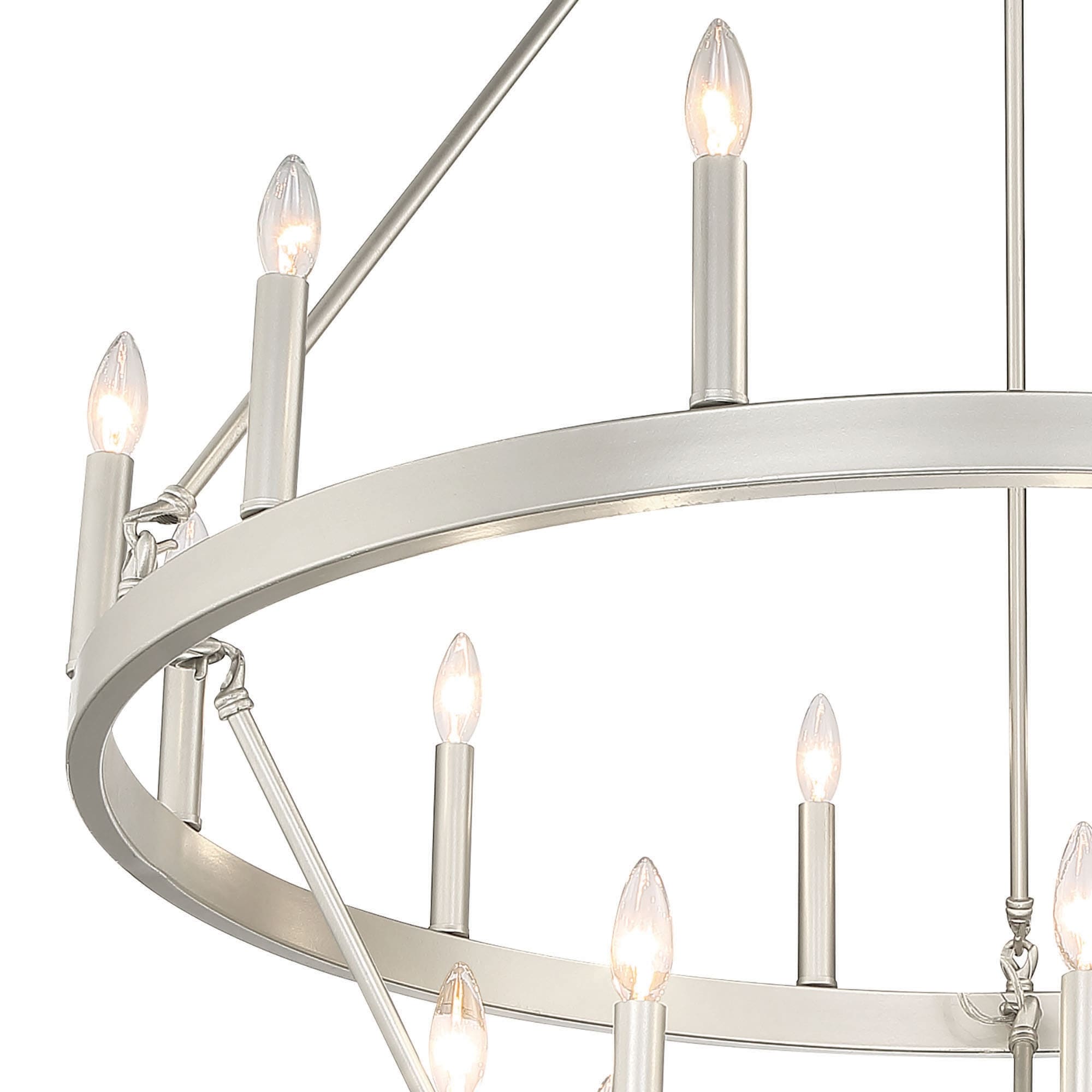 Lustre rond en forme de roue de chariot de style ferme moderne Acroma à 20 lumières de 40 po avec certification UL