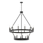 Lustre rond en forme de roue de chariot de style ferme moderne Acroma à 20 lumières de 40 po avec certification UL