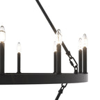 Lustre rond en forme de roue de chariot de style ferme moderne Acroma à 20 lumières de 40 po avec certification UL