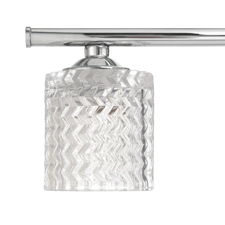 Applique de salle de bain moderne en cristal Acroma à 6 lumières - 45 pouces