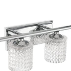 Applique de salle de bain moderne en cristal Acroma à 6 lumières - 45 pouces