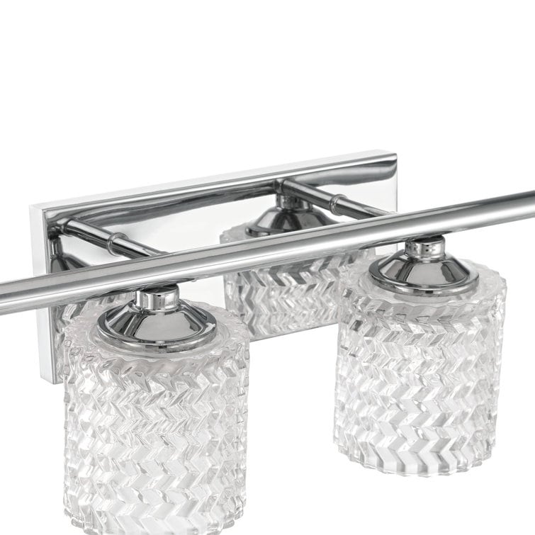 Applique de salle de bain moderne en cristal Acroma à 6 lumières - 45 pouces