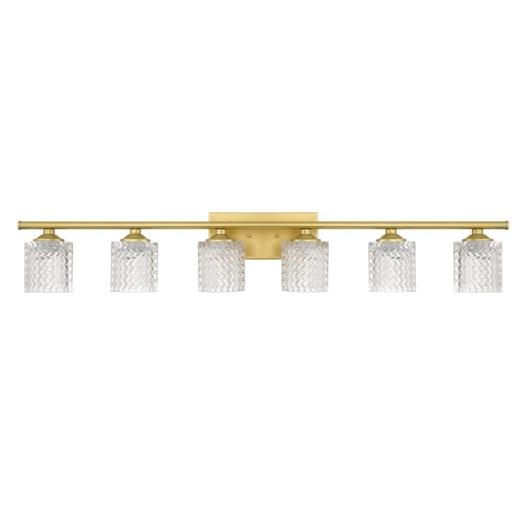 Applique de salle de bain moderne en cristal Acroma à 6 lumières - 45 pouces