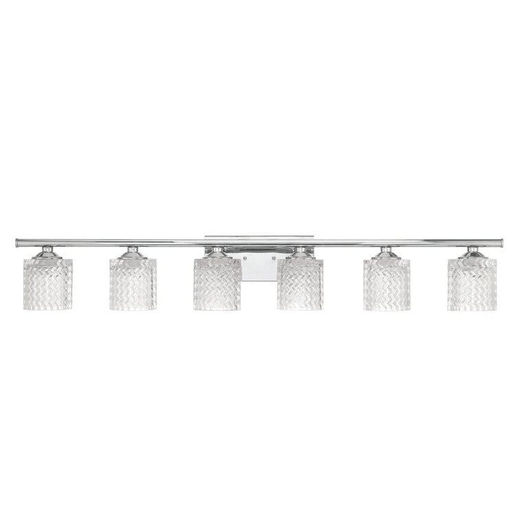Applique de salle de bain moderne en cristal Acroma à 6 lumières - 45 pouces