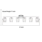 Applique de salle de bain moderne à 6 LED à intensité variable de style milieu du siècle avec verre artistique - 51 pouces