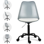 Chaise de bureau pivotante en acrylique à hauteur réglable sans accoudoirs