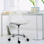 Chaise de bureau pivotante en acrylique à hauteur réglable sans accoudoirs