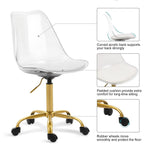 Chaise de bureau pivotante en acrylique à hauteur réglable sans accoudoirs