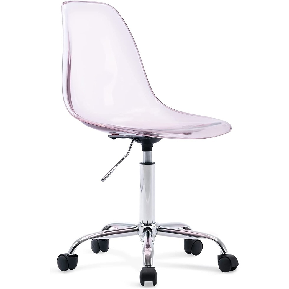 Chaise de bureau pivotante en acrylique à hauteur réglable sans accoudoirs