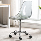 Chaise de bureau pivotante en acrylique à hauteur réglable sans accoudoirs
