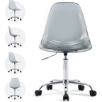Chaise de bureau pivotante en acrylique à hauteur réglable sans accoudoirs
