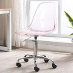 Chaise de bureau pivotante en acrylique à hauteur réglable sans accoudoirs